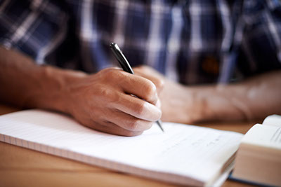 A person taking the California Seismic Principles Exam.   